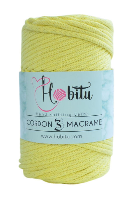 HOBİTU YARNS - HOBİTU CORDON 3 MACRAME 154 Açık Sarı
