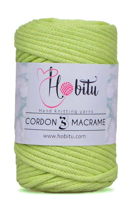 HOBİTU YARNS - HOBİTU CORDON 3 MACRAME 155 Elma Yeşili