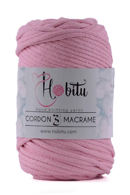 HOBİTU YARNS - HOBİTU CORDON 3 MACRAME 162 Bebe Pembe