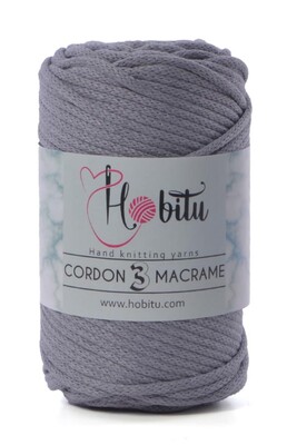 HOBİTU YARNS - HOBİTU CORDON 3 MACRAME 174 Orta Gri