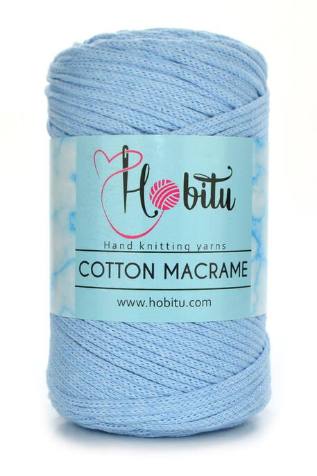 HOBİTU YARNS - HOBİTU COTTON MACRAME 160 Bebe Mavisi