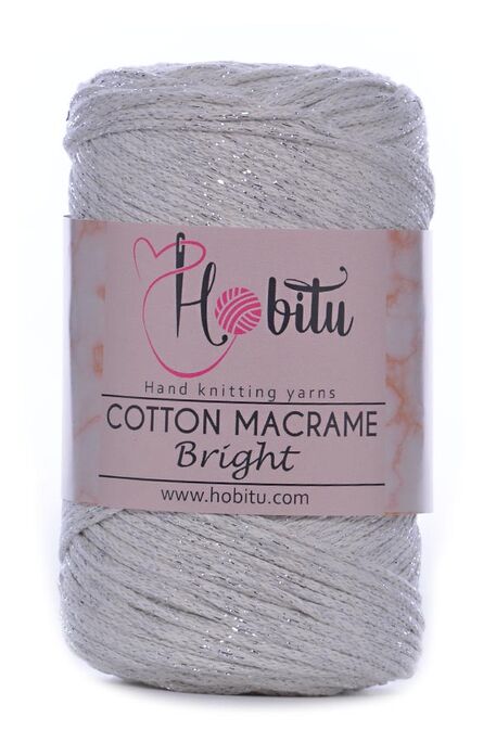 HOBİTU YARNS - HOBİTU COTTON MACRAME BRİGHT 125 Krem-G