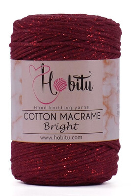 HOBİTU YARNS - HOBİTU COTTON MACRAME BRİGHT 139 Bordo