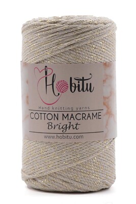 HOBİTU COTTON MACRAME BRİGHT 153 Bej Altın Sim - Thumbnail