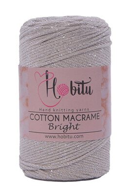 HOBİTU YARNS - HOBİTU COTTON MACRAME BRİGHT 153 Bej Gümüş Sim