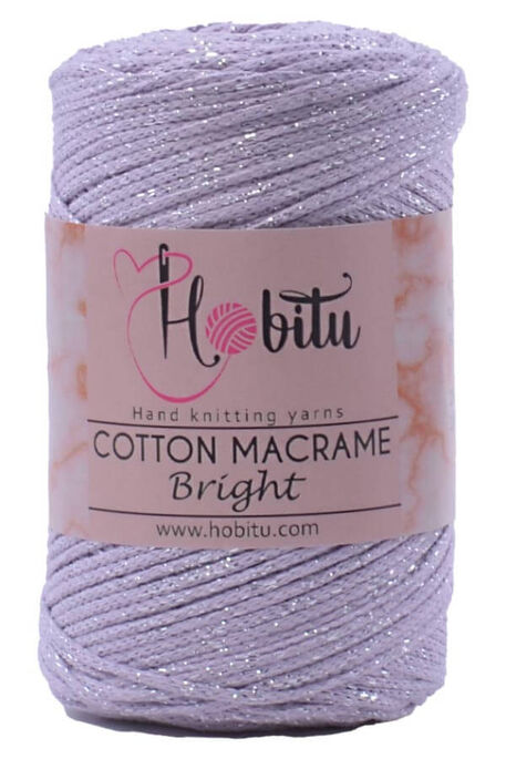 HOBİTU YARNS - HOBİTU COTTON MACRAME BRİGHT 165 Lila-Gümüş