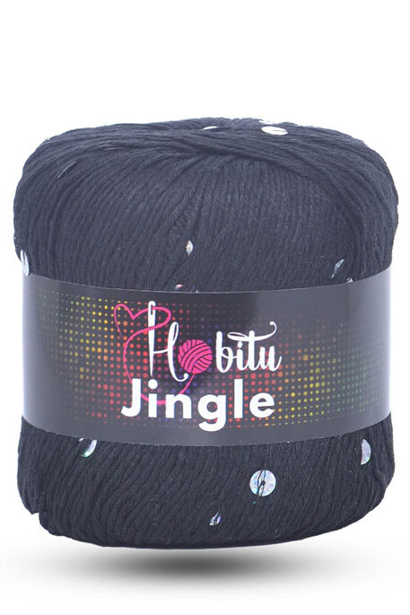 Hobitu Yarn - HOBİTU JİNGLE 150G Siyah-Gümüş