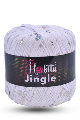 HOBİTU YARNS - HOBİTU JİNGLE 151 Beyaz-Gümüş