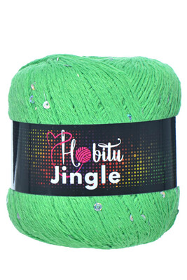 HOBİTU YARNS - HOBİTU JİNGLE 202 Neon Yeşil-Gümüş