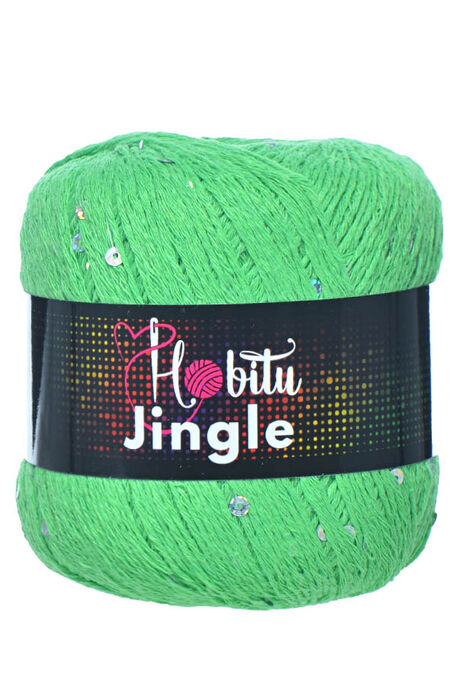 HOBİTU YARNS - HOBİTU JİNGLE 202 Neon Yeşil-Gümüş