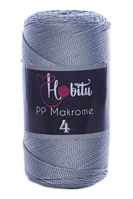 HOBİTU YARNS - HOBİTU MAKROME 200GR NO:4 061 Metalik Gri