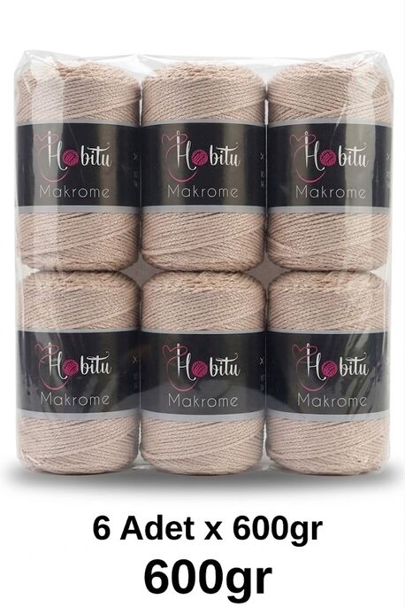 HOBİTU MAKROME 600 GR 6 Lİ PAKET 030 Açık Bej - 1
