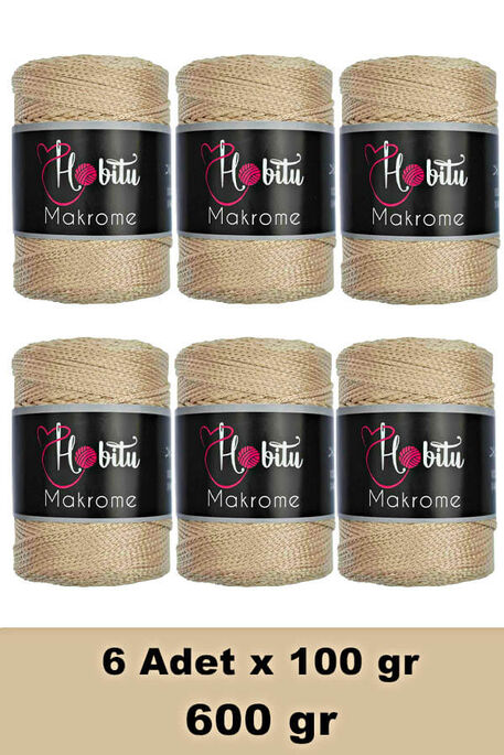 HOBİTU YARNS - HOBİTU MAKROME 600 GR 6 Lİ PAKET 031 Kum Beji