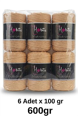 HOBİTU MAKROME 600 GR 6 Lİ PAKET 032 Deve Tüyü