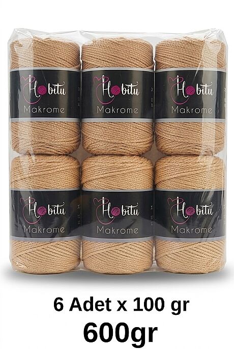 HOBİTU MAKROME 600 GR 6 Lİ PAKET 032 Deve Tüyü - 1