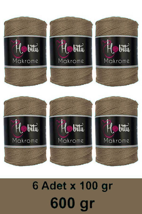 HOBİTU YARNS - HOBİTU MAKROME 600 GR 6 Lİ PAKET 039 Kahve Çekirdeği