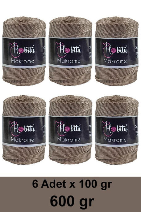 HOBİTU YARNS - HOBİTU MAKROME 600 GR 6 Lİ PAKET 040 Bej