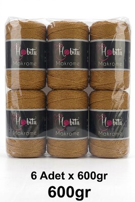 HOBİTU YARNS - HOBİTU MAKROME 600 GR 6 Lİ PAKET 044 Kamel
