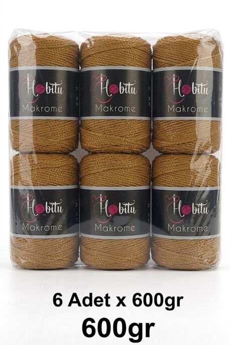 HOBİTU MAKROME 600 GR 6 Lİ PAKET 044 Kamel - 1