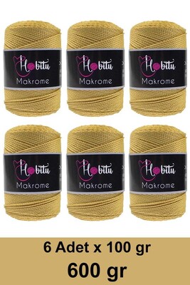 HOBİTU YARNS - HOBİTU MAKROME 600 GR 6 Lİ PAKET 050 Gold