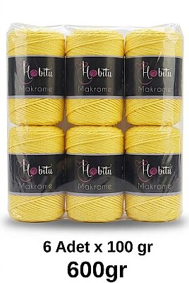 HOBİTU MAKROME 600 GR 6 Lİ PAKET 055 Sarı
