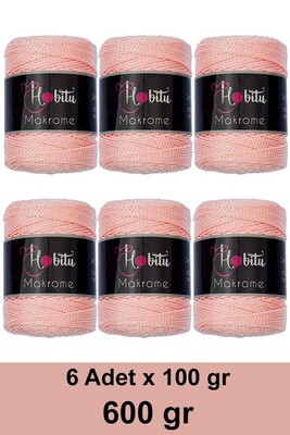 HOBİTU YARNS - HOBİTU MAKROME 600 GR 6 Lİ PAKET 070 Somon