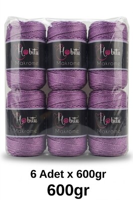 HOBİTU YARNS - HOBİTU MAKROME 600 GR 6 Lİ PAKET 077 Üzüm Suyu