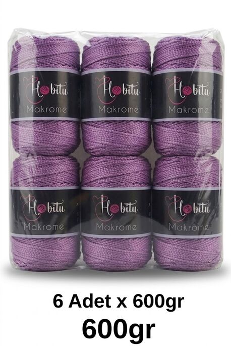 HOBİTU YARNS - HOBİTU MAKROME 600 GR 6 Lİ PAKET 077 Üzüm Suyu