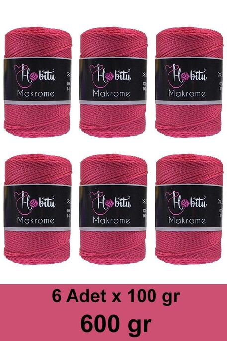 HOBİTU YARNS - HOBİTU MAKROME 600 GR 6 Lİ PAKET 080 Fuşya