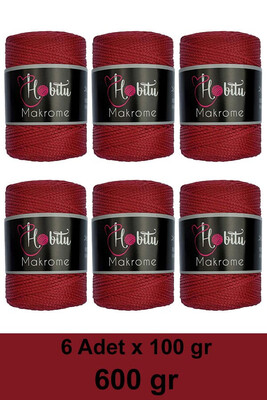 HOBİTU YARNS - HOBİTU MAKROME 600 GR 6 Lİ PAKET 105 Marsala