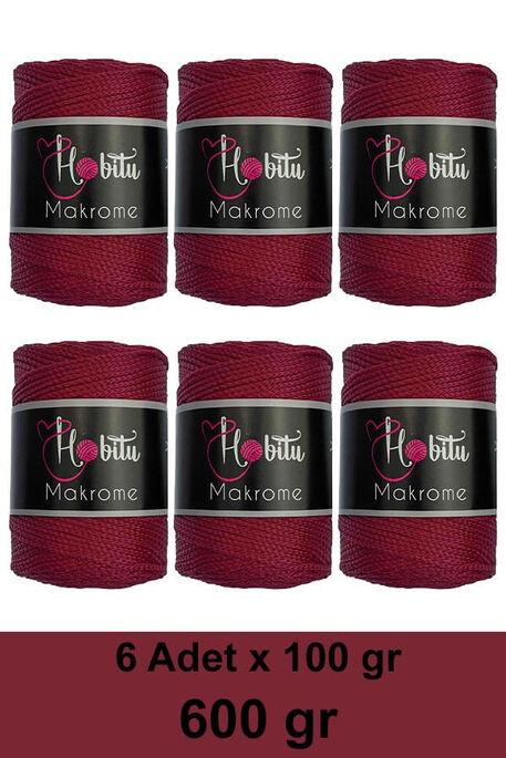 HOBİTU YARNS - HOBİTU MAKROME 600 GR 6 Lİ PAKET 113 Şarabi