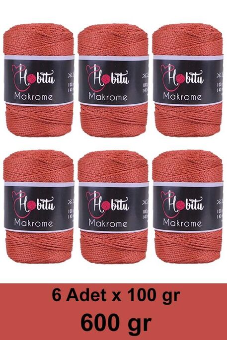 HOBİTU YARNS - HOBİTU MAKROME 600 GR 6 Lİ PAKET 118 Taba