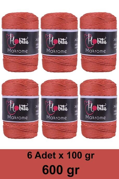 HOBİTU YARNS - HOBİTU MAKROME 600 GR 6 Lİ PAKET 118 Taba