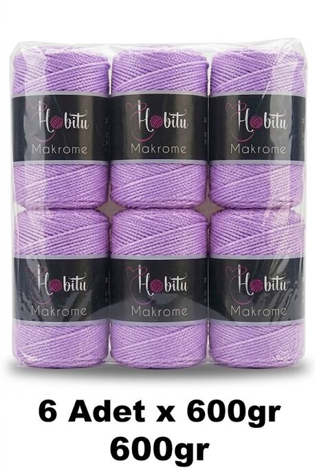 HOBİTU MAKROME 600 GR 6 Lİ PAKET 130 Lila - 1