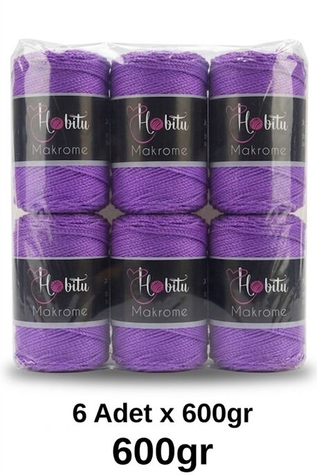 HOBİTU MAKROME 600 GR 6 Lİ PAKET 141 Menekşe - 1