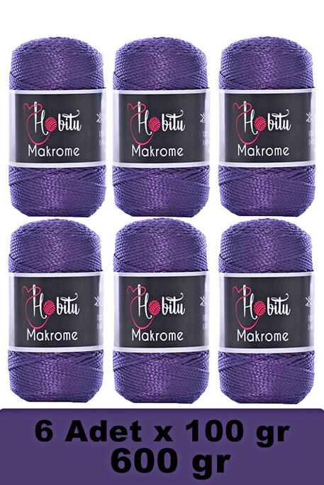 HOBİTU YARNS - HOBİTU MAKROME 600 GR 6 Lİ PAKET 142 Mor