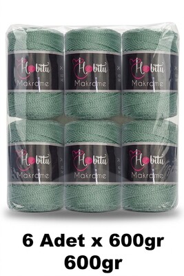HOBİTU YARNS - HOBİTU MAKROME 600 GR 6 Lİ PAKET 168 Çağla Yeşili
