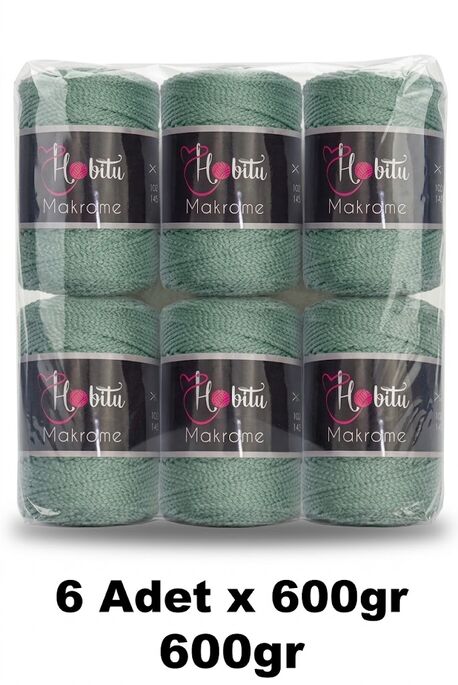 HOBİTU YARNS - HOBİTU MAKROME 600 GR 6 Lİ PAKET 168 Çağla Yeşili