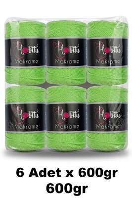 HOBİTU YARNS - HOBİTU MAKROME 600 GR 6 Lİ PAKET 170 Fıstık Yeşili