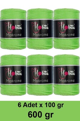 HOBİTU YARNS - HOBİTU MAKROME 600 GR 6 Lİ PAKET 170 Fıstık Yeşili