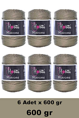 HOBİTU YARNS - HOBİTU MAKROME 600 GR 6 Lİ PAKET 192 Açık Haki