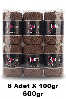 HOBİTU MAKROME 600 GR 6 Lİ PAKET 208 Kahve