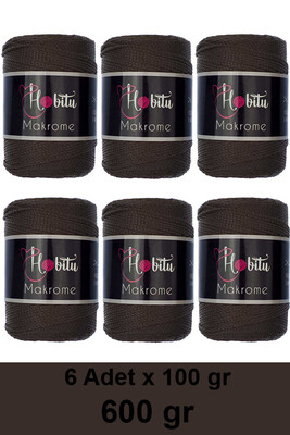 HOBİTU YARNS - HOBİTU MAKROME 600 GR 6 Lİ PAKET 210 Bitter