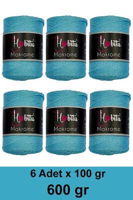 HOBİTU YARNS - HOBİTU MAKROME 600 GR 6 Lİ PAKET 230 Turkuaz