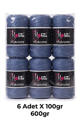 HOBİTU MAKROME 600 GR 6 Lİ PAKET 236 Kot Mavi