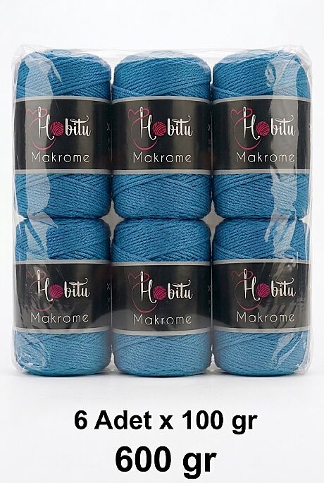 HOBİTU MAKROME 600 GR 6 Lİ PAKET 238 Petrol - 1