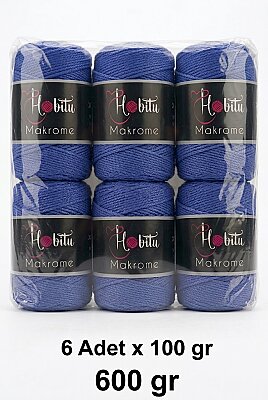 HOBİTU MAKROME 600 GR 6 Lİ PAKET 252 Saks Mavi