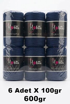 HOBİTU MAKROME 600 GR 6 Lİ PAKET 260 Koyu Lacivert