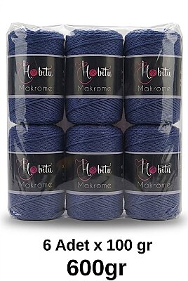 HOBİTU MAKROME 600 GR 6 Lİ PAKET 262 Lacivert