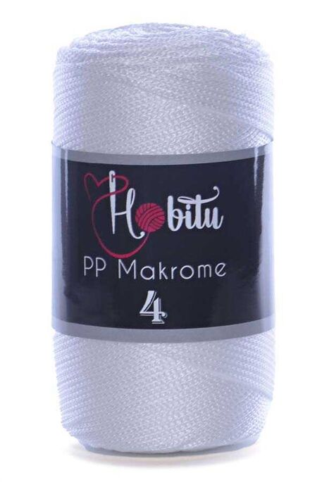 HOBİTU YARNS - HOBİTU MAKROME 200gr NO:4 001 İnci Beyazı